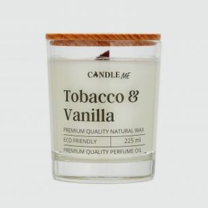 Свеча ароматическая с деревянным фитилем CANDLE ME Tobacco & Vanilla 225 мл