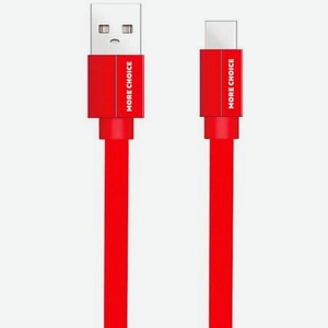 Дата-кабель More choice USB 2.1A для Type-C плоский K20a нейлон 1м (Red)
