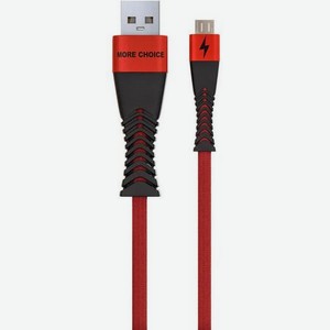 Дата-кабель More choice Smart USB 3.0A для micro USB K41Sm нейлон 1м (Red Black)