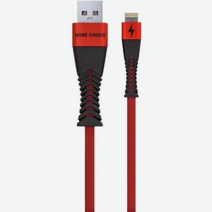 Дата-кабель More choice Smart USB 2.4A для Lightning 8-pin K41Si нейлон 1м (Red Black)