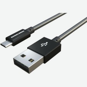 Дата-кабель More choice USB 2.1A для micro USB K31m металл 1м (Black)