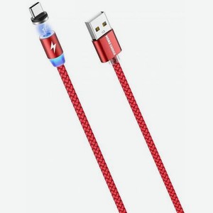 Дата-кабель More choice Smart USB 3.0A для Type-C Magnetic K61Sa нейлон 1м (Red)