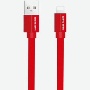 Дата-кабель More choice USB 2.1A для Lightning 8-pin плоский K20i нейлон 1м (Red)