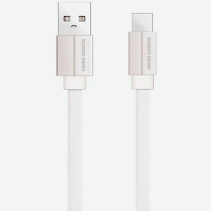 Дата-кабель More choice USB 2.1A для Type-C плоский K20a нейлон 1м (White)