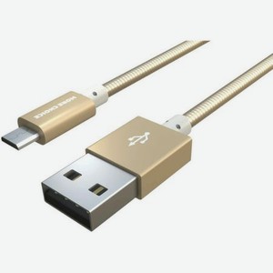 Дата-кабель More choice USB 2.1A для micro USB K31m металл 1м (Gold)