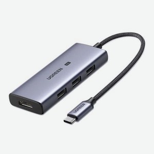 Адаптер UGREEN CM500 (50629) USB-C to 3?USB 3.0+HDMI Multifunction Adapter серый