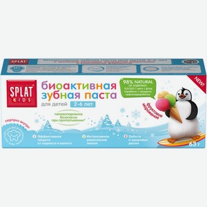 Зубная паста SPLAT Kids Фруктовое мороженое д/детей 2-6 лет, Россия, 63 г