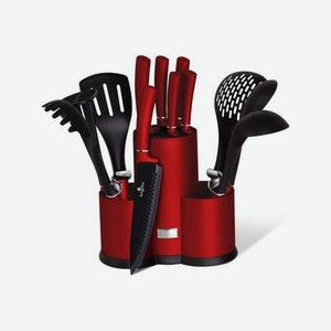 Набор ножей и кухонных аксессуаров Berlinger Haus Burgundy Edition на подставке, 12 предметов