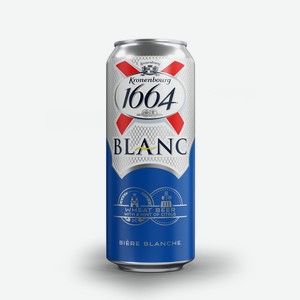 Пивной напиток светлый Kronenbourg 1664 Blanc, 0.45л Россия