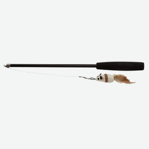 Игрушка для кошек Triol Удочка дразнилка мышка с перьями, 37х97х15 см