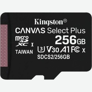 Карта памяти microsdxc UHS-I U3 Kingston Canvas Select Plus 256 ГБ, 100 МБ/с, SDCS2/256GBSP, 1 шт., переходник без адаптера