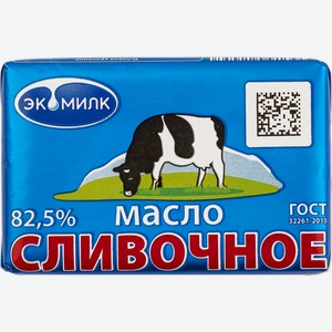 Масло 82,5% сливочное Экомилк несоленое Экомилк м/у, 180 г