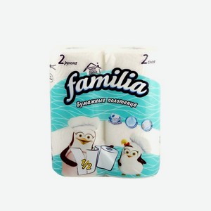 Бумажные полотенца FAMILIA 2слоя 2рулона