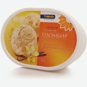 Мороженое Лента пломбир ванильное, 400 г