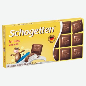 Шоколад Schogetten for Kids молочный с молочной начинкой, 100 г