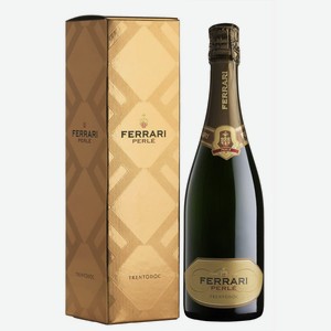 Вино игристое Ferrari, Perle Brut, Trento DOC,0,75л, in gift box (в подарочной упаковке)