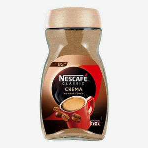 Кофе Nescafe Classic Crema растворимый с добавлением натурального жареного молотого 190 г