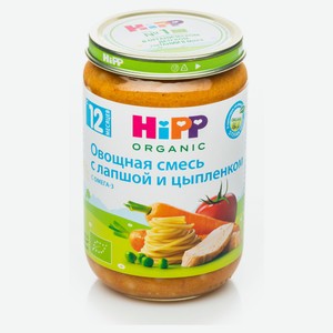 Пюре HiPP Нежные овощи с лапшой и цыпленком с 12 мес., 220 г