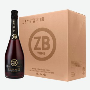 Вино игристое красное полусладкое ZB Frizzante Red Semisweet (6 шт.) 0.75 л