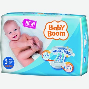 Подгузники Baby Boom Midi универсальные, 3 (4-9 кг), 56 шт.