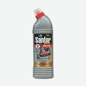 Средство от засоров Sanfor Для прочистки труб, 750 мл