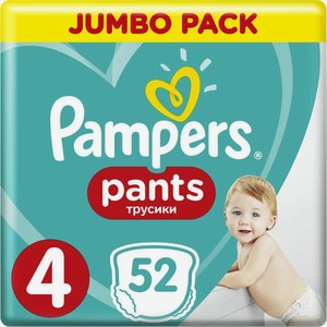 Трусики-подгузники Pampers Pants Maxi размер 4 (9-15 кг), 52 шт., пакет 
