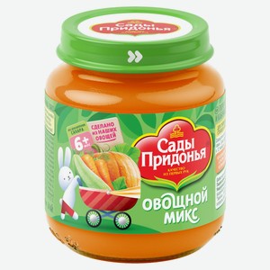 Пюре «Сады Придонья» овощной микс морковь тыква кабачок с 6 мес., 120 г