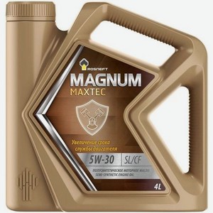 Моторное масло ROSNEFT Magnum Maxtec, 5W-30, 4л, полусинтетическое [40814842]