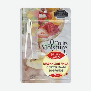 Маска Japan Gals для лица Pure5 Essential с экстрактами 10 фруктов 7 шт (09762/ 80051)