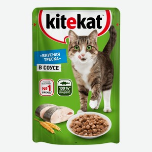 Влажный корм Kitekat Вкусная треска со вкусом рыбы в соусе для кошек 85 г