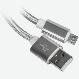 Кабель Redline УТ000014160 micro USB B (m) USB A(m) 2м серебристый