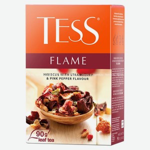 Чай фруктовый Tess Flame с земляникой и розовым перцем, 90 г
