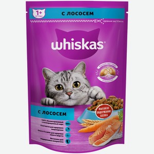 Сухой корм Whiskas для взрослых кошек Подушечки с паштетом Обед с лососем, 350г