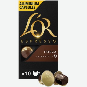 Кофе в капсулах L or Espresso Forza натуральный жареный молотый, 10х5,2г