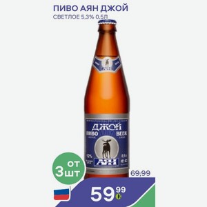 Пиво Аян Джой Светлое 5,3% 0,5л