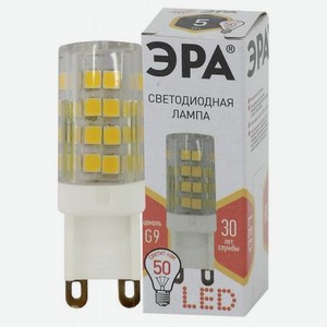 Лампа LED JCD-5W-CER-827-G9 ЭРА (кукуруза кер., капсюль, 5Вт, 220В, теплый, G9)