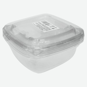 Контейнер пластиковый для пищевой продукции с крышкой 875мл, 3 шт