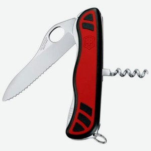 Нож Victorinox Sentinel One Hand, 111 мм, 3 функции, с фиксатором лезвия, красный с черным