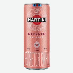 Напиток винный Martini Rosato Dry розовый полусухой, 0.25л Италия
