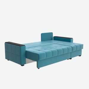 Орматек Угловой диван-кровать Dusseldorf (Ткань: Велюр Forest 562 Голубой) 143x202