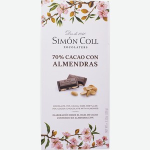 Шоколад горький 70% Саймон Колл с миндалем Саймон Колл м/у, 100 г