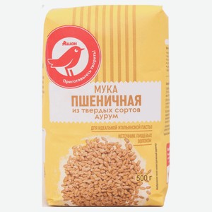Мука АШАН Красная птица из твердой пшеницы, 500 г