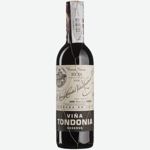 Вино  Винья Тондония  Ресерва, 2008, 2008, 375 мл, Красное, Сухое