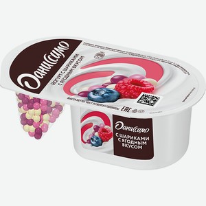 Йогурт с ягодными шариками Фантазия Даниссимо 6,9% 105г