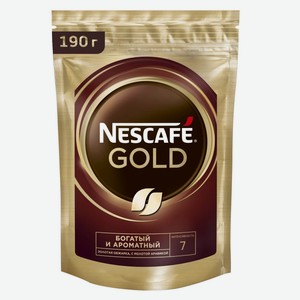 Кофе растворимый с добавлением молотого пакет Nescafe Gold 190г