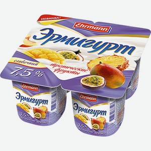Йогурт Ehrmann Эрмигурт Тропич.фрукты 7,5% 100г