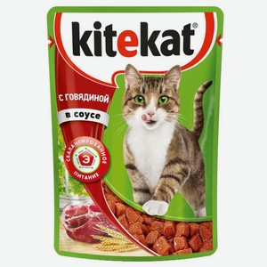 Корм для кошек говядина в соусе Kitekat 85г