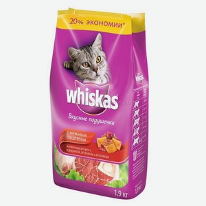 Корм для кошек сухой паштет говядины Whiskas 1.9кг