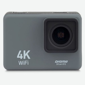 Экшн-камера Digma DiCam 810 4K, WiFi, серый [dc810]