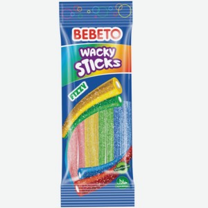 Жевательный мармелад Bebeto wacky sticks Fizzy 75г